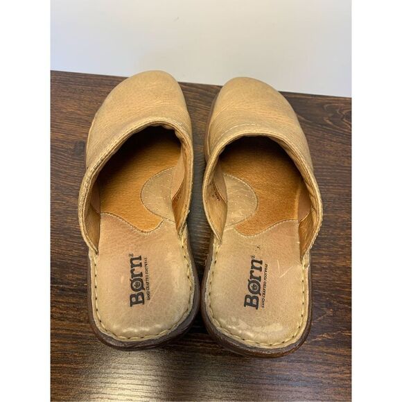 Born Shoes W2634 Genuine Leather Wedge Closed Toe Slip-On Clog Shoes Size 9 - Picture 7 of 11